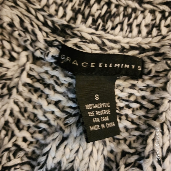 Grace Elements Womens Cardigan Chunky Sweater Gray Long Sleeve SMALL - Picture 2 of 6